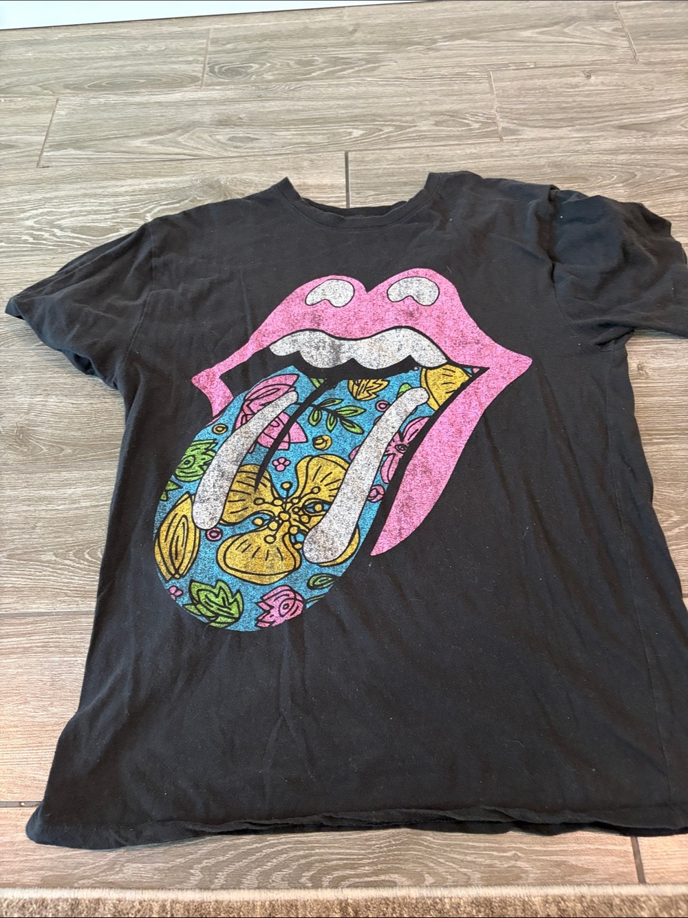 the Rolling Stones Black Band Tee with White Logo - Picture 2 of 4